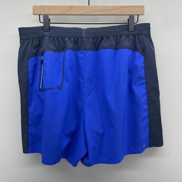 Peloton Blue/Navy Brief Lined Shorts Mens XL 5” Length Drawstring w/Pockets - Picture 2 of 5